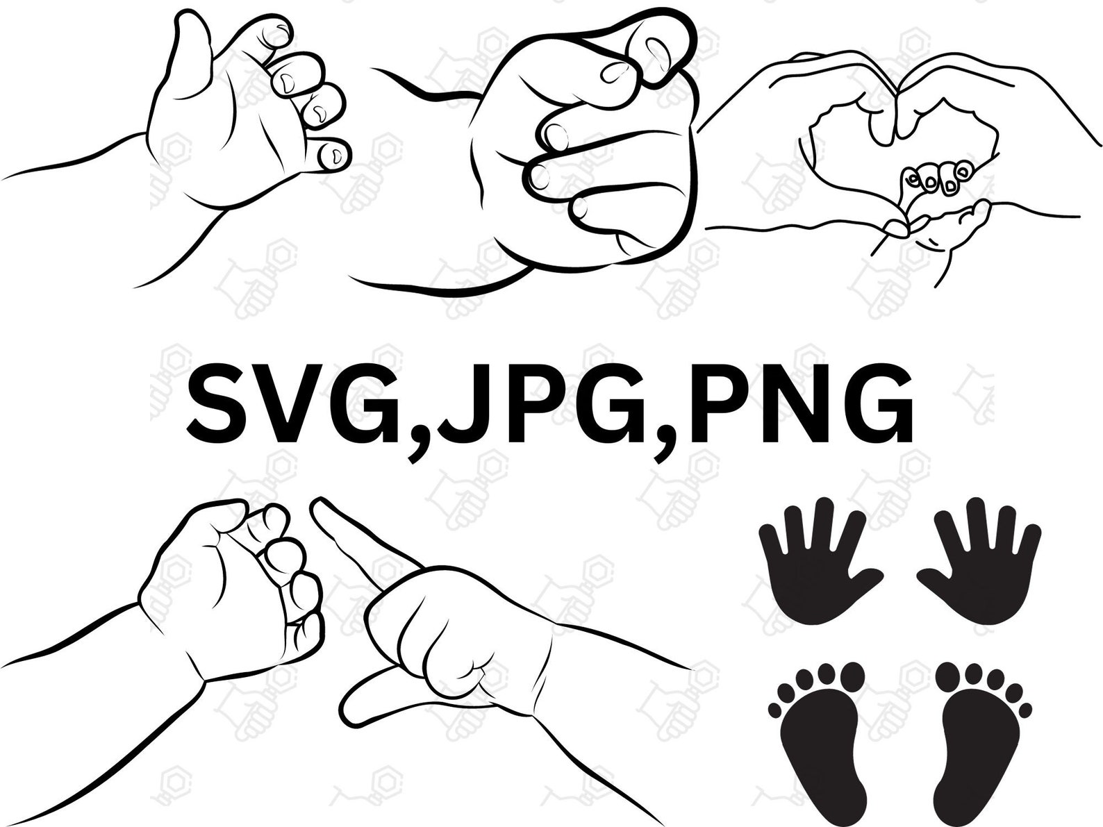 Baby Hand and Footprint SVG Baby Footprint SVG Baby Etsy