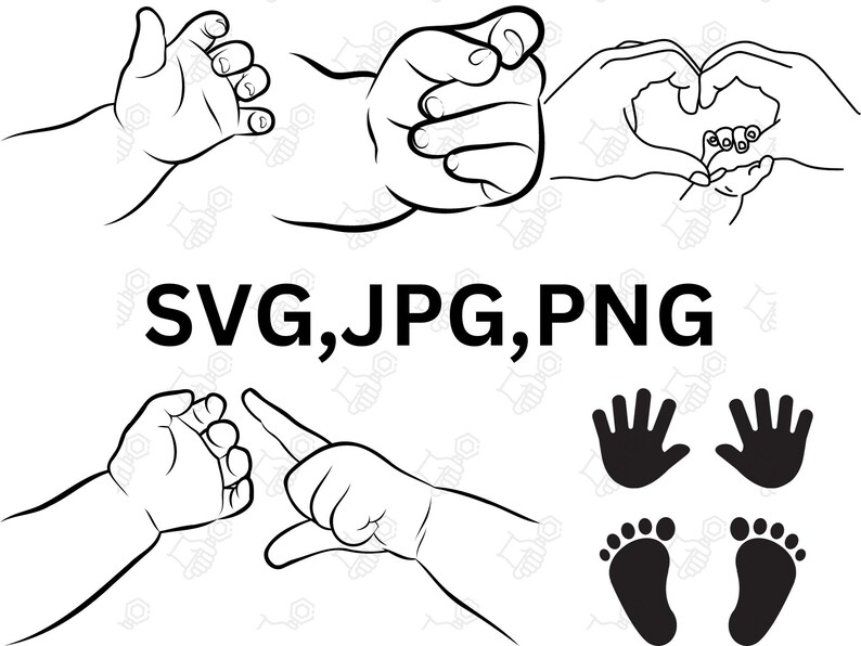 Baby Hand and Footprint SVG Baby Footprint SVG Baby Etsy