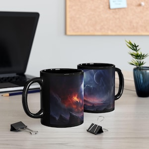 Kosmische Genesis Tasse Futuristische Milchstraße Galaxie Kunst Weltraum Kaffeetasse Himmlisches Geschenk für Astronomie-Liebhaber