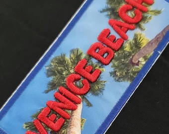 Venice Beach Patch – Palm Tree Sunset Vibes, Los Angeles Souvenir, Iron-On Embroidered Patch