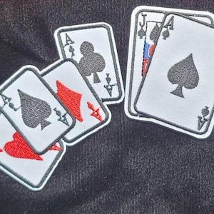 Poker 6 pcs Playing Cards Patch Set Iron On