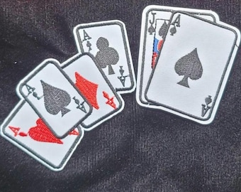 Poker 6 pcs Playing Cards Patch Set Iron On