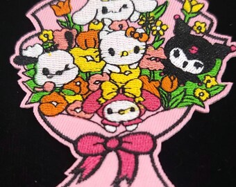 Limited Edition Flower Bouquet Patch – Iron-On, Sew-On | Cute Pastel Characters & Spring Florals