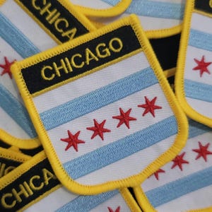 Chicago City Flag Patch – Embroidered Iron-On / Sew-On Badge (2x3)