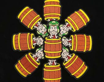 Kid in Barrel Patch – Inspired Cartoon Embroidered Patch | Iron-On or Sew-On | Classic Throwback Vibes