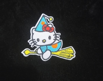 Witchy Kitty Iron On Patch