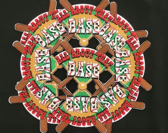 All About That Base Baseball Patch – Embroidered Iron-On/Sew-On Patch
