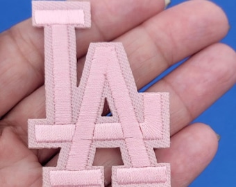 Pink LA City Initials Patch – 2.5 x 1.5 Inch Sew-On or Iron-On