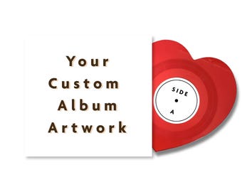 Disque vinyle personnalisé en forme de cœur 7"/12" 33/45 tours/minute - Votre musique sur un disque