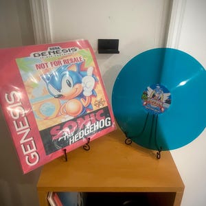 Sonic The Hedgehog 1 Sega Genesis Soundtrack “Sonic Blue Variant” Vinylskiva