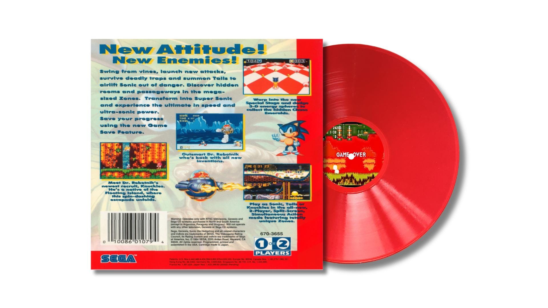 Sonic the Hedgehog 3 Sega Genesis Soundtrack “knuckles Red Variant