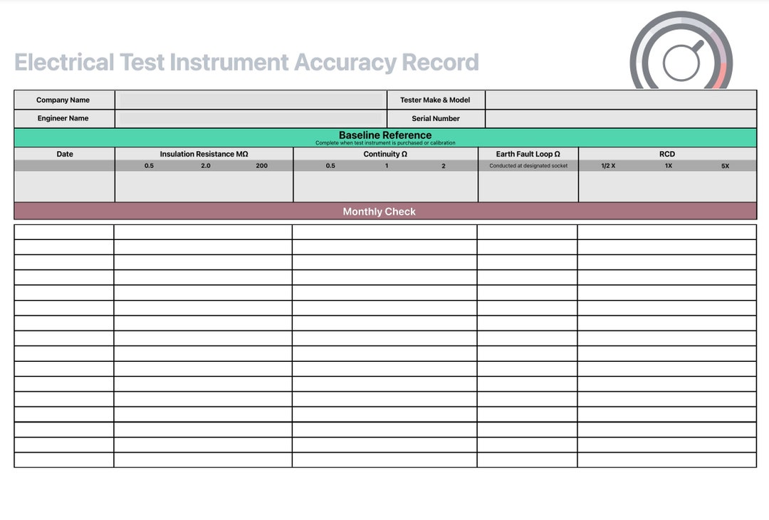 Electrical Test Instrument Accuracy Sheet.pdf Etsy