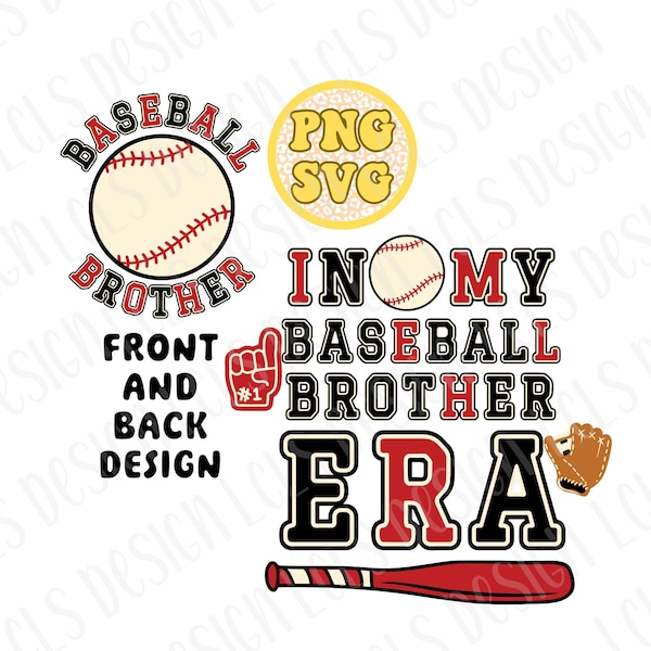 Baseball brother svg cut file for tshirt design, Baseball bro png, baseball tumbler png, front and back png instantdownload, in my era svg