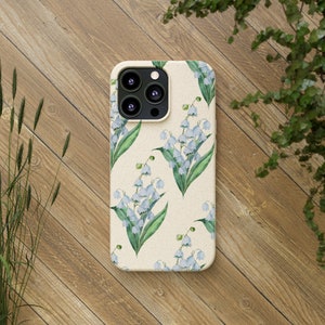 Iphone case lily of the valley Biodegradable Cases for iphone users for galaxy phone case for galaxy users for ecofriendly gifts for her