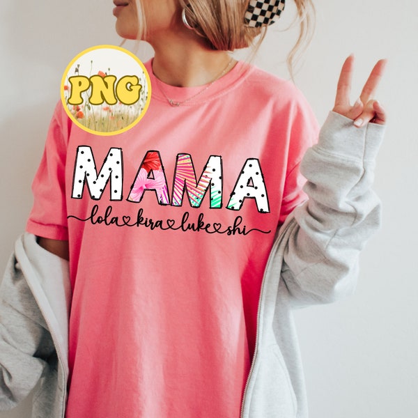 Custom mama png, children name png, custom mama doodle font, mothers day png, first time mama png, mama life png, made to order mama png