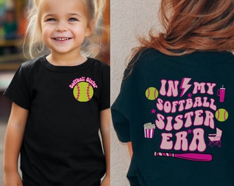 Softball sister shirt, In my softball sister era tee, gift for little sister, softball season shirt, in my era shirt, toddler and youth size