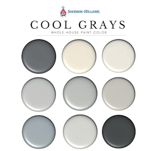 2025, Sherwin Williams Cool Grays Paint Palette for a Modern Home | Interior Color Scheme  | DIY