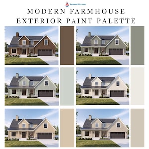 Modern Farmhouse Exterior Paint Color Palette: Sherwin-Williams (Digital Download)