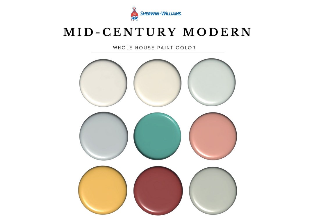 Sherwin Williams Mid Century Modern Paint Palette Whole House Paint ...