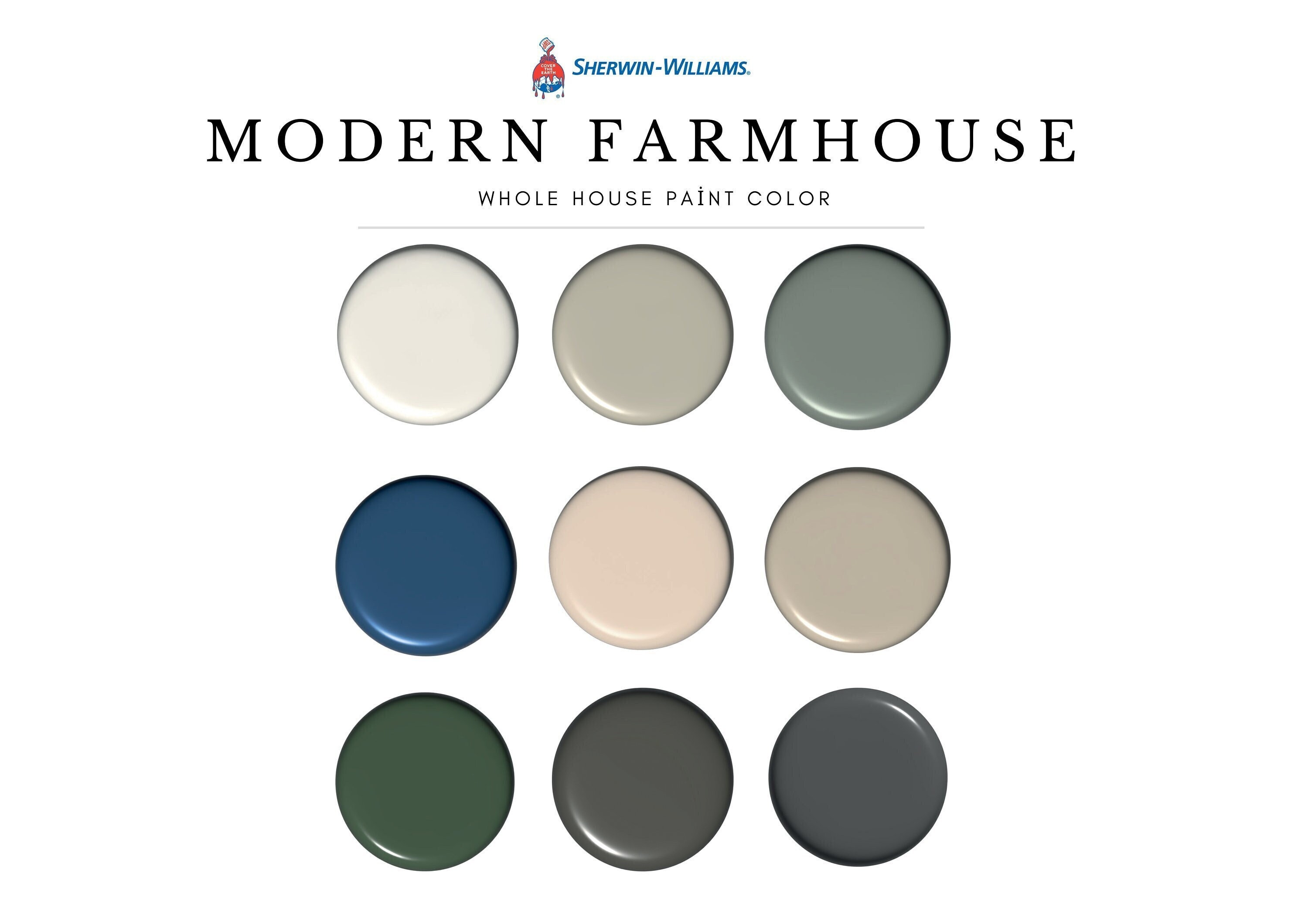 Sherwin Williams Modern Farmhouse Color Palette Kitchen Etsy