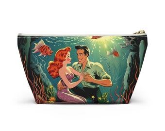 Little Mermaid Makeup Bag: Vintage Hollywood Style Cosmetic Pouch