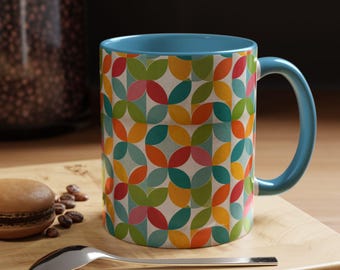 Colorful Retro Geometric Pattern Mug | Accent Coffee Mug 11oz 15oz