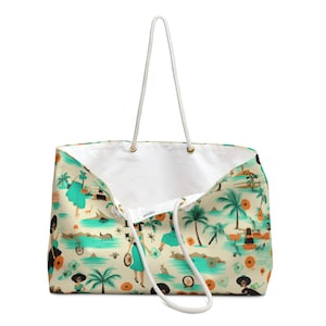 Vintage Aqua Retro Weekender: Mid-Century Hollywood Style Tote für Frauen