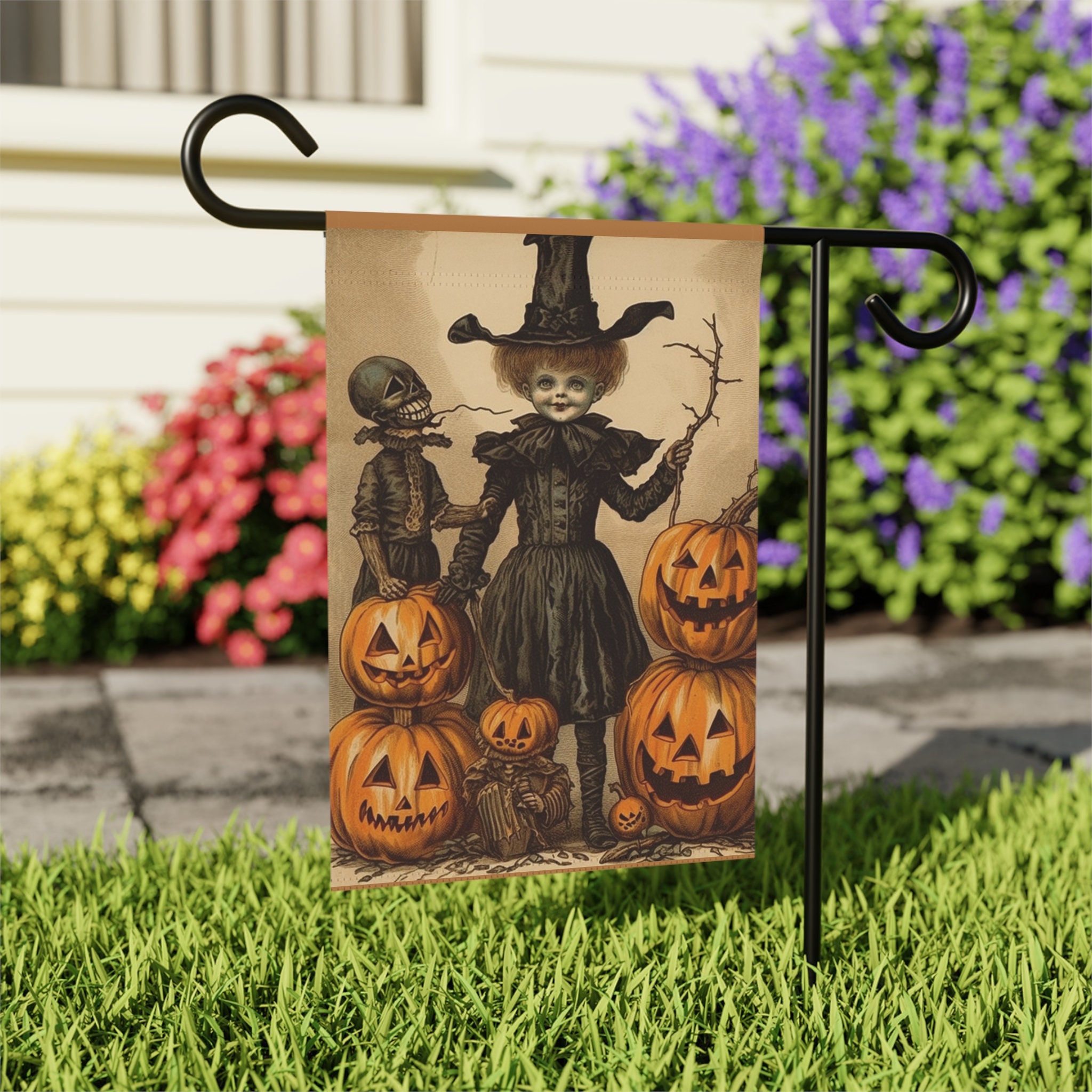 Go Away Metal Yard or Garden Stick Sign Halloween Monster Free Shipping to  US 