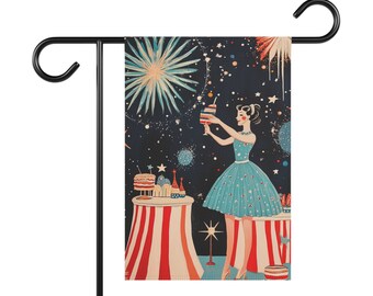 Fireworks Garden Flag - Patriotic Celebrations Design - Dual-Sided Nostalgic Decor