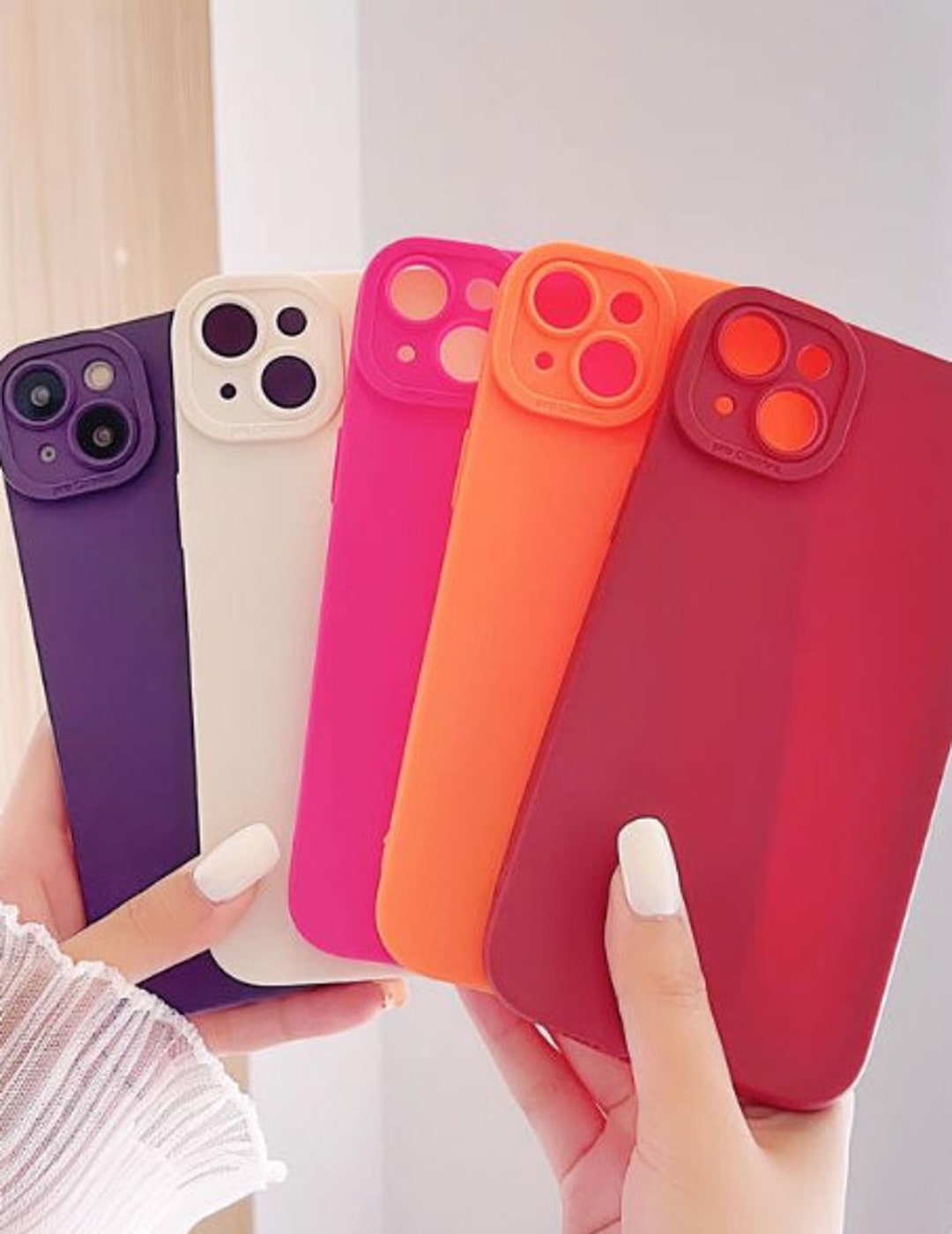 5pcs Solid Color Colorful Phone Case for iPhone 14 13 12 11 Pro Max