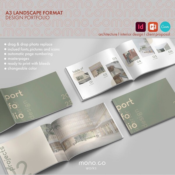 Indesign Template Portfolio Architecture Interior Design Project
