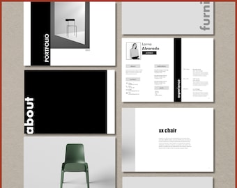 Interior Designers Template Furniture Portfolio Brochure Catalog Indesign/Powerpoint Format