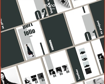 Plantilla de portafolio, revista, fotografía, folleto/catálogo de fotos imprimible en formato A4, plantilla de PowerPoint de InDesign.