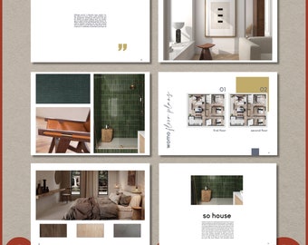 InDesign Portfolio Template Architecture | Modern Minimalist PowerPoint Compatible Interior Design Brochure Project Proposal Template