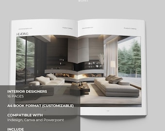 Moderne minimalistische Möbel Katalog Vorlage - vollständig anpassbar für Innenarchitekten, Marken - Digital oder Print Ready