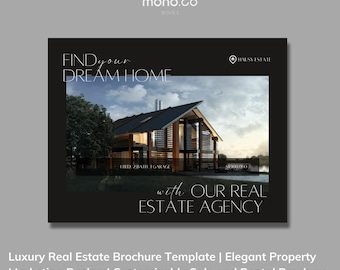Luxury Property Brochure Template | Real Estate Brochure | Editable Realtor Brochure