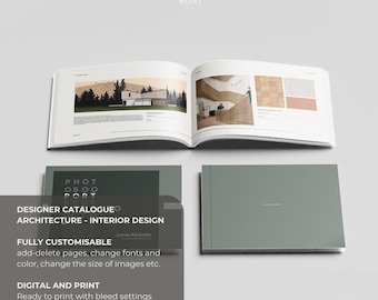 Portfolio Template Canva - Adobe Indesign Architektur Projekt Vorschlag Katalog - Kompatibel mit Powerpoint - A3 Format