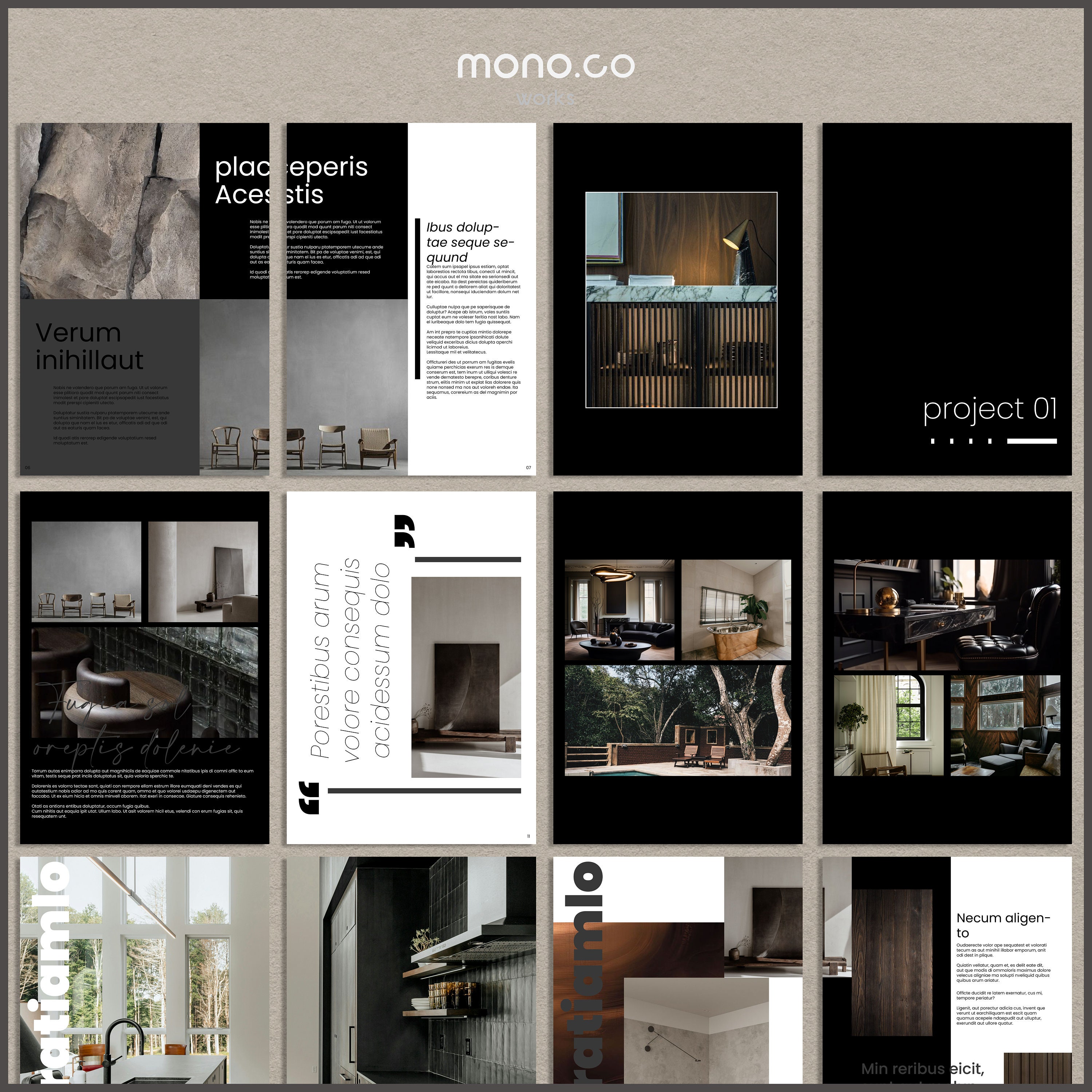 Design Templates Canva Portfolio Proposal Interior Design Architecture ...