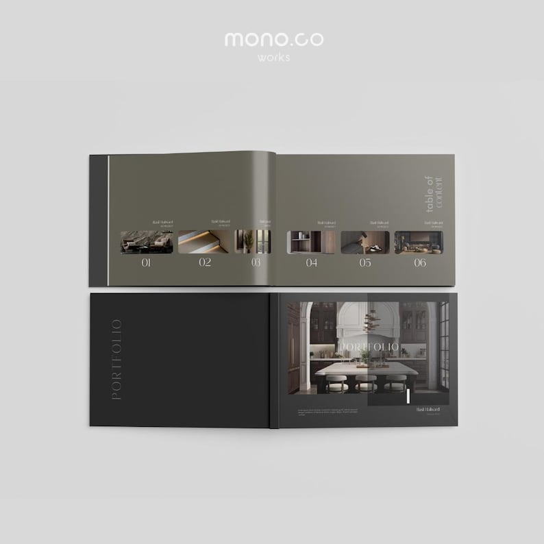Interior Design Brochure Template Portfolio Student Project Layout ...