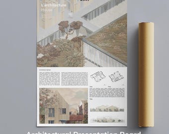 Student Presentation Board Template Architecture Interior Designer A1 Format Board Digital Download for Office, Events, Exhibitions,