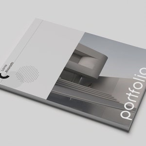 Architecture Portfolio Template - A3 Landscape Interior Design Brochure - Minimalist Adobe Indesign/Powerpoint Format