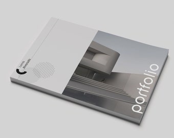 Architecture Portfolio Template - A3 Landscape Interior Design Brochure - Minimalist Adobe Indesign/Powerpoint Format