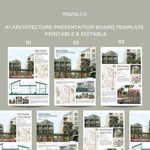 Minimalist A1 Presentation Board | Architecture Portfolio Templates