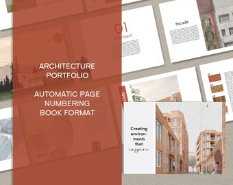 Interior Design Portfolio Template - Architecture Student Project Layout Brochure - Minimalist Adobe Indesign Powerpoint A3 Landscape Format