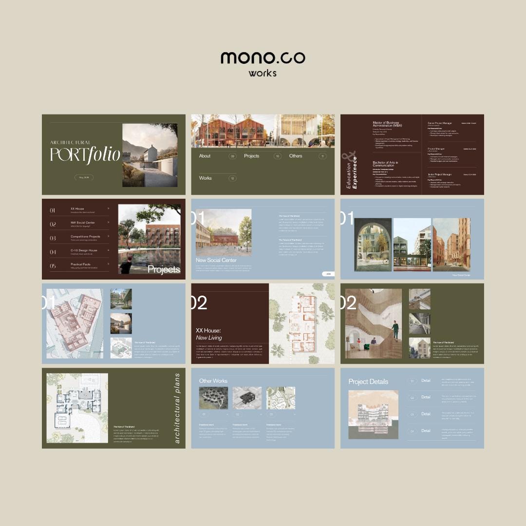 Architecture Portfolio Template | Fully Editable Canva Portfolio ...