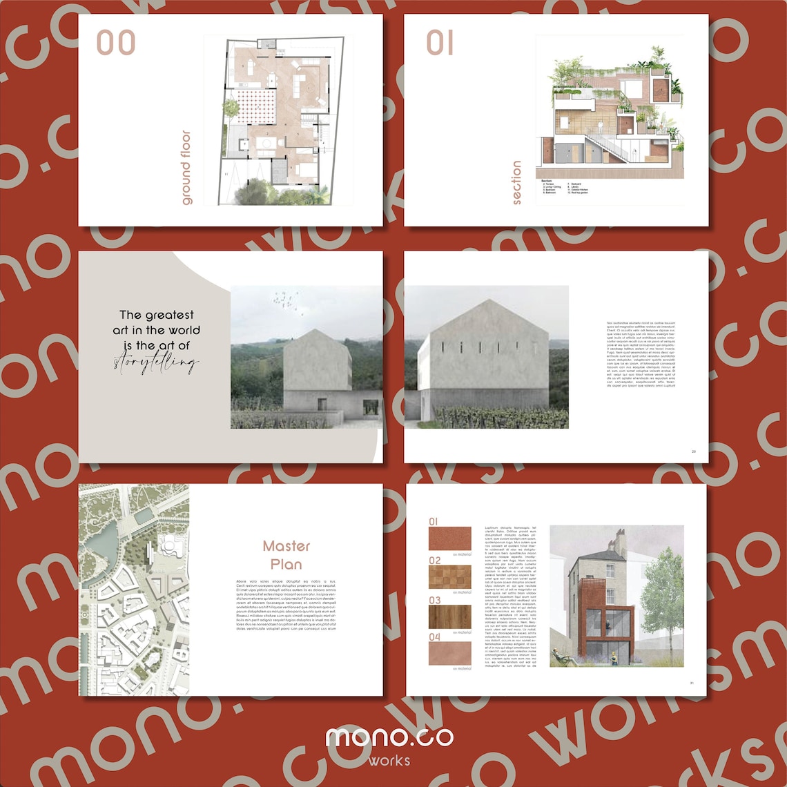 Template Architecture Portfolio Indesign Project Proposal A3 Landscape ...