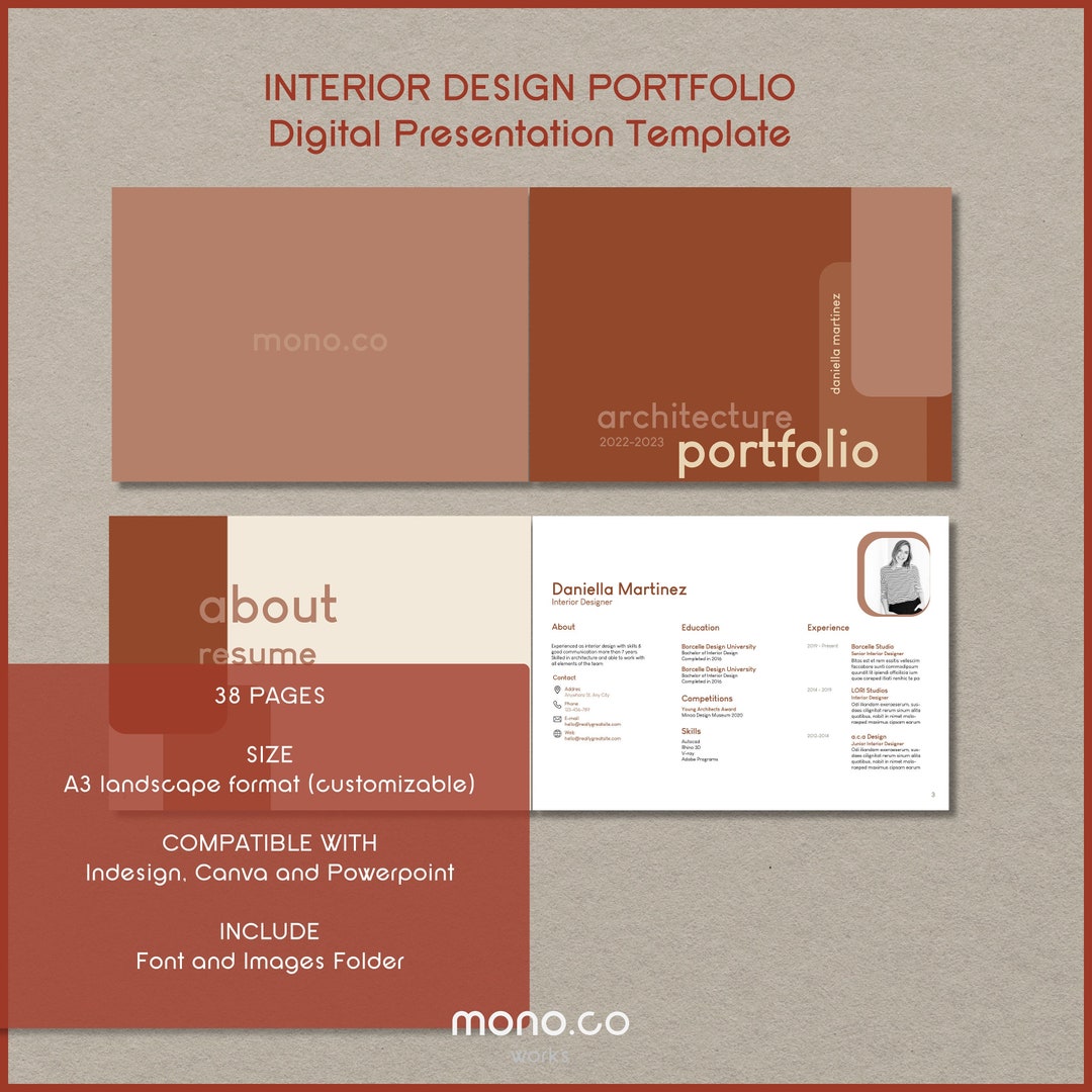 Interior Design Portfolio Brochure Template - Minimalist Adobe Indesign ...
