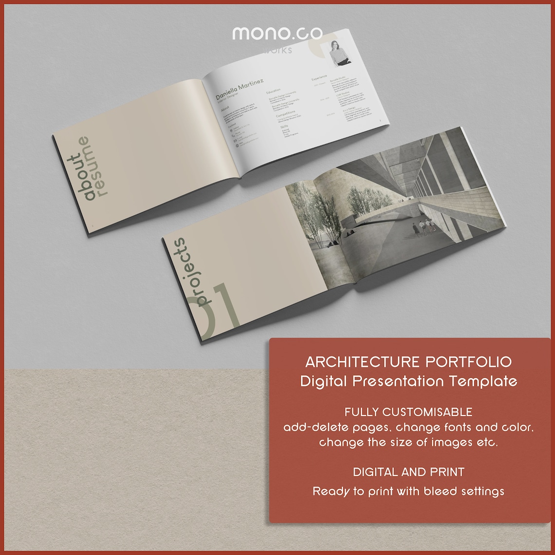 Indesign Template Portfolio - Architektur Innenarchitektur Projekt ...