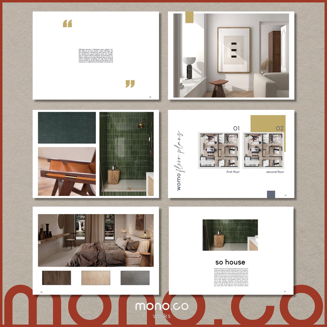 Indesign Portfolio Template Architecture | Modern Minimalist Powerpoint ...