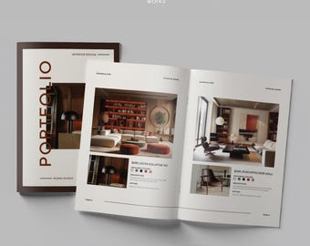 デザイナーとブランド向けの家具カタログテンプレート | 完全に編集可能で印刷可能